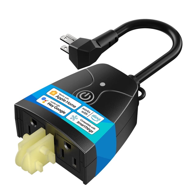 Enchufe eléctrico Meross Outdoor Smart Plug, impermeable, 2 enchufes