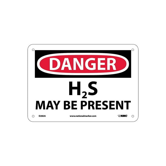 National Marker H2S May Be Present 7X10 .040 Aluminum Danger Sign D282A