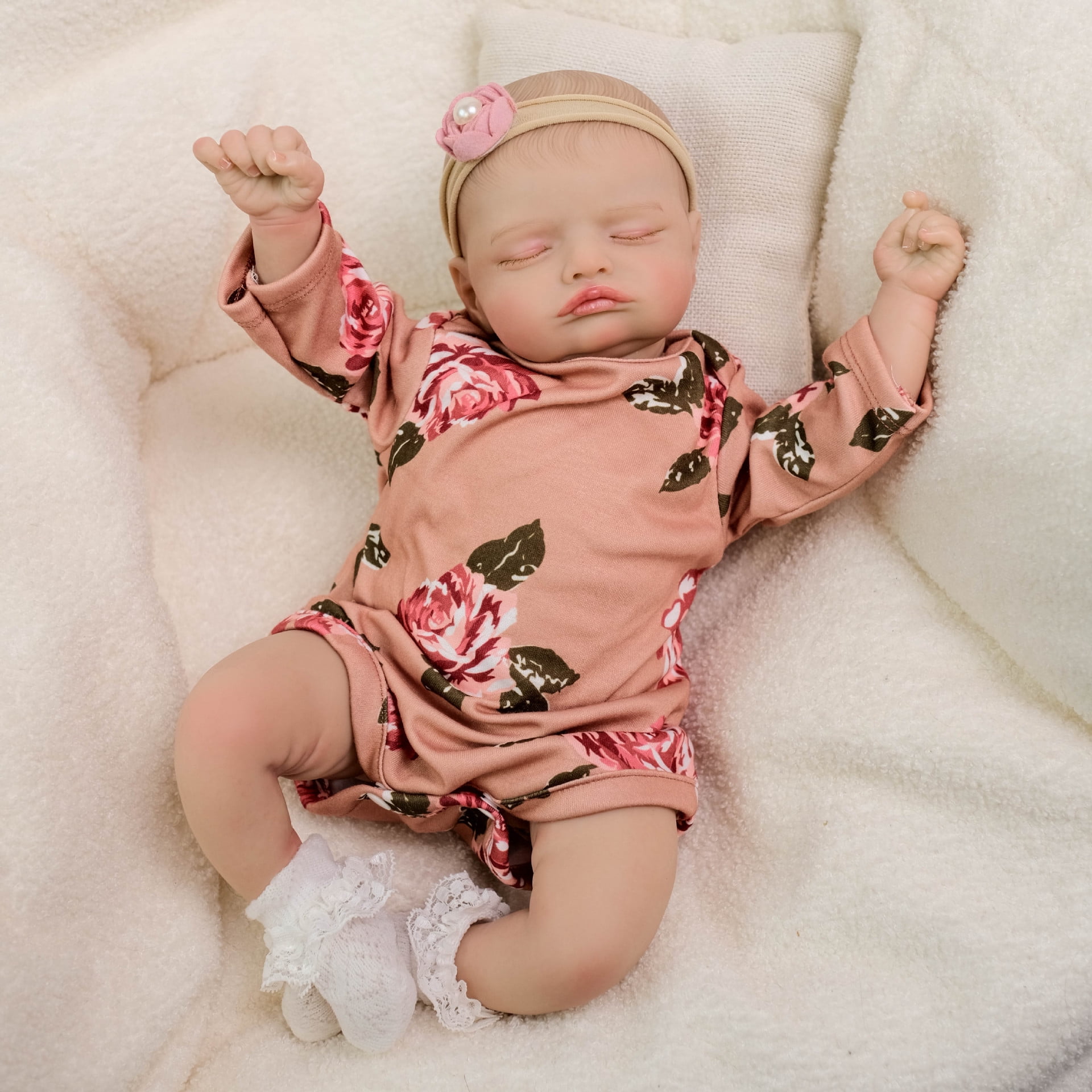 Lifelike Reborn Baby Dolls - Sleeping Realistic Newborn Soft Body Real Life Girl Dolls with Accessories Gifts  & Collection, 20 inches
