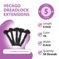 thumbnail image 2 of Extensiones para rastas Vecago, 15 cm, 50 mechones, 100% cabello humano, 2 of 7