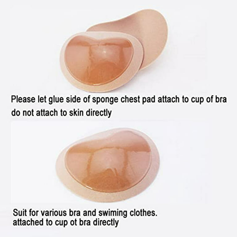2 Pairs Silicone Bra Inserts Self-adhesive Bra Pads Inserts Removable  Sticky Breast Enhancer Pads Breast Lifter For Women