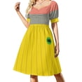 thumbnail image 3 of Vestido de manga corta con estampado de lápiz para mujer, mono de verano para mujer, 3 of 7