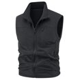 thumbnail image 2 of Zysthvn Fleece Mens Vest Sleeveless Winter Zip up Casual Jacket for Men Stand Collar Solid with Pockets Outerwear, 2 of 5