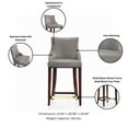 thumbnail image 3 of Manhattan Comfort Shubert Counter Stool with Solid Wood Frame in Dark Taupe, 3 of 6