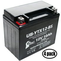 4-Pack UpStart Battery Replacement for 2008 Suzuki LT-F250, Ozark 250 CC Factory Activated, Maintenance Free, ATV Battery - 12V, 10Ah, UB-YTX12-BS