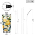 thumbnail image 3 of SKYSONIC Lemons Tumbler Stainless Steel Double Wall Vacuum Reusable Insulated Mug with Straw and Built-in Coaste for Cold and Hot Beverages, 20oz, 3 of 7
