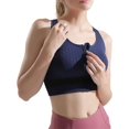 thumbnail image 3 of XINQIHANG Women's Zip Front Sports Bra Comfortable Racerback Workout Yoga Bra with Removable Pads, 3 of 7