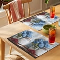 thumbnail image 4 of Spring Flower Placemats Set of 12, Vintage Blue Hydrangeas Oil Painting Style Non-Slip Place Mats Washable Table Mats for Kitchen Dining Table Decorations Indoor/Outdoor, 4 of 9