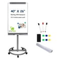 thumbnail image 1 of TSJ OFFICE Tableau Blanc Mobile Debout - 40 x 26 Pouces Tableau Blanc Effaçable à Sec Trépied Tableau Blanc avec Support Roulant Chevalet Réglable en Hauteur, 1 of 4