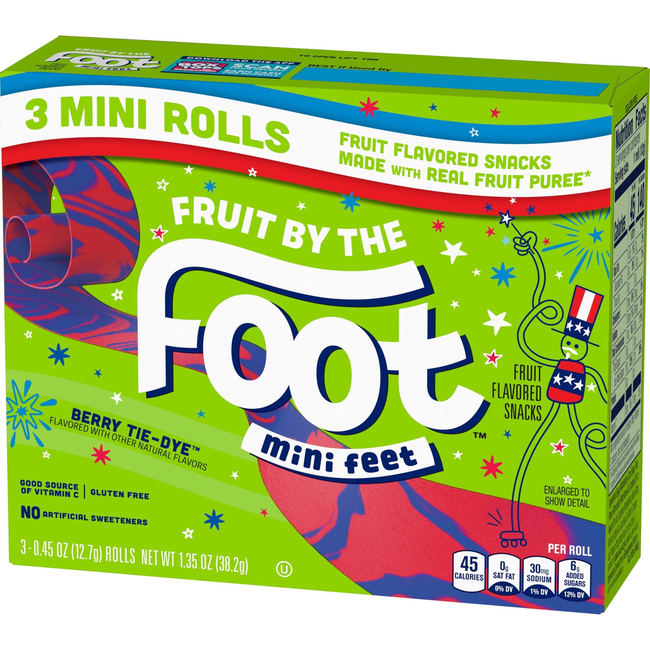 (12 pack) Fruit by the Foot Berry Tie Dye Mini Snacks 3 Count