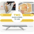 thumbnail image 2 of LUFF Tabletop Ironing Board,Portable Iron Board with Iron Rest, Foldable Small Ironing Board with Heat Resistant Cover and 100% Cotton Pad, 31.5"x11.8"x7", Grey, 2 of 7