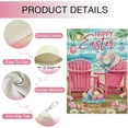 thumbnail image 4 of Happy Easter Pink Chair House Flag Double Sided, Eggs Basket Coastal Beach Decorative Garden Yard Outdoor Large Decor, Bunny Ears Hat Flowers Nautical Burlap Home Outside Decoration 28 x 40, 4 of 6