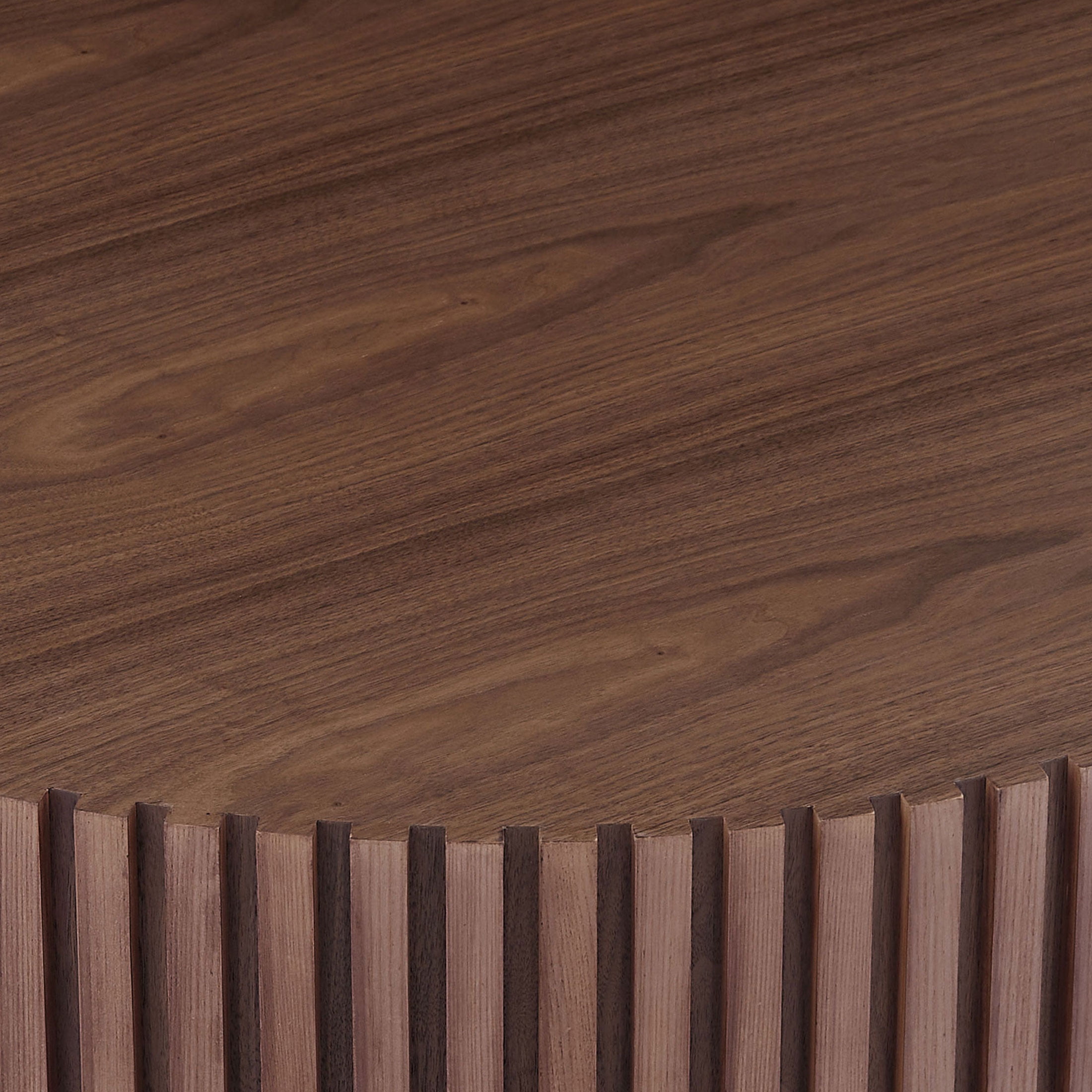 Kevinplus 31.5 inch  Round Coffee Table with Sturdy Pedestal for Apartment, Living Room, Walnut