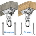 thumbnail image 3 of Duslogis Swing Hanger Swivel Hook for Swing Sets Porch Wood Concrete Ceiling Silent Stainless Steel 1000 Lb Capacity Heavy Duty for Swing, Chair, Yoga, Playground, Multiple Indoor Outdoor Gym, 3 of 7