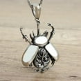 thumbnail image 2 of Mechanical Scarab Necklace Stainless Steel Steampunk Beetle Pendant Unisex Fantasy Forge Jewelry, 2 of 7