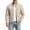 Beige, variant on FchengtaiS Mens Suede Bomber Jacket Stand Collar Zip Up Wind Resistant Jacket Winter Warm Outerwear with Multi Zipper Pockets