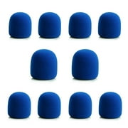 Flyiast 10pcs Microphone Windscreen Sponge Cover Mic Foam Protective Caps (Blue)