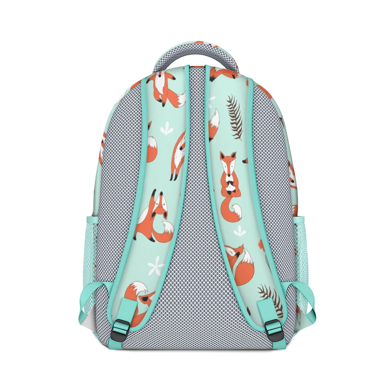 Forest Fox Artistic Print Waterproof Backpack - Ergonomic School Bag with Padded Straps for Teens