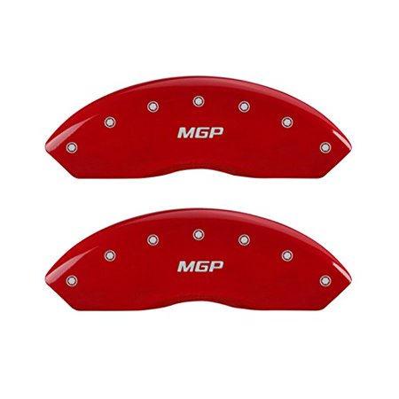 MGP Caliper Covers 25001SMGPRD 'MGP' Engraved Caliper Cover with Red Powder Coat Finish and Silver Characters, (Set of 4)
