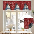 thumbnail image 7 of Let it Valances for Windows, 60 x 18in, Snow Christmas Snowman Snowflake Red Rod Pocket Kitchen Valance Curtain Light Filtering Window Treatments for Living Room Bedroom, 1 Panel, 7 of 7