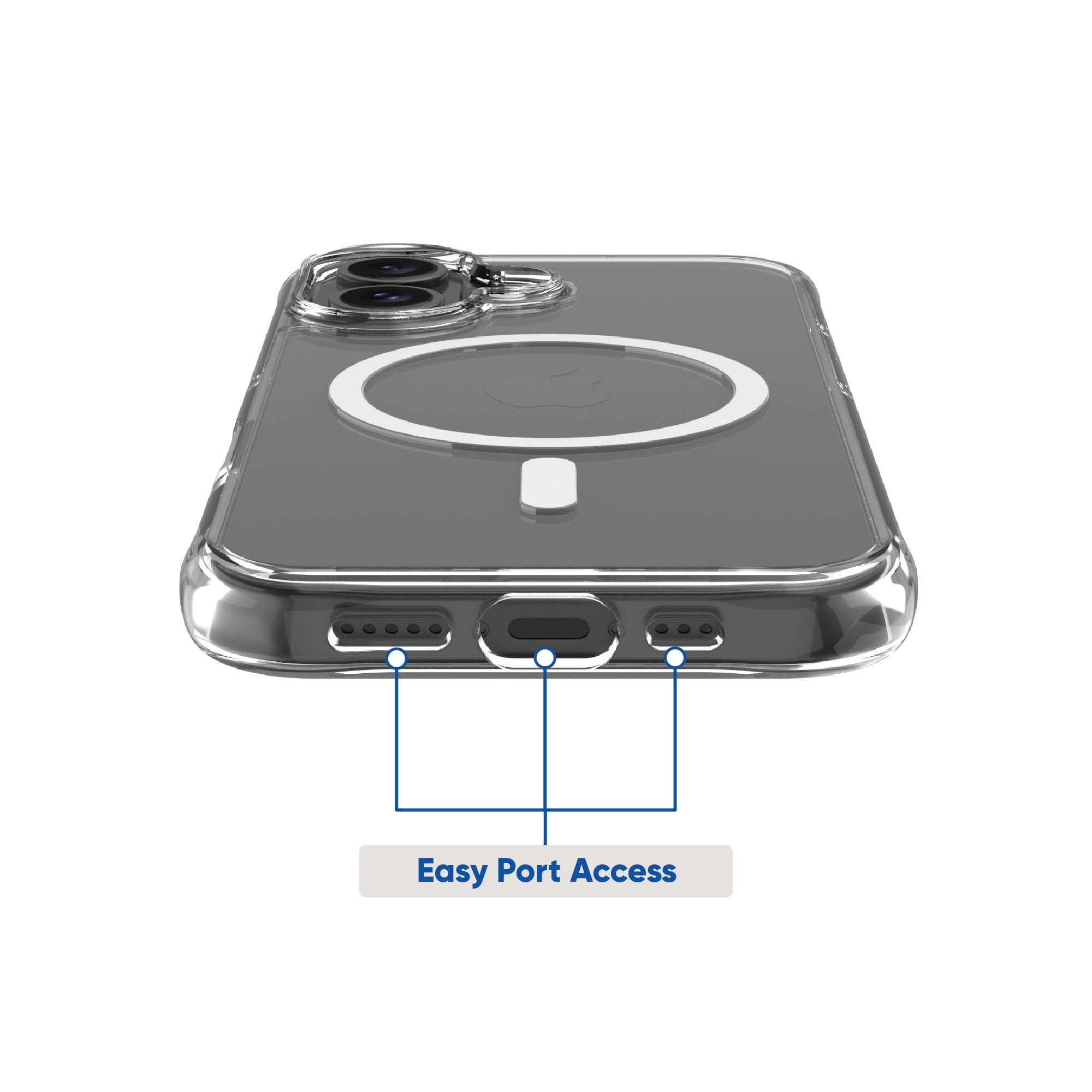 onn. MagSafe Compatible Phone Case for iPhone 16 - Clear