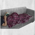 thumbnail image 5 of Romantic Soft Flannel Fleece Throw Blanket, Feminine Pattern of Wild Peony Flowers Summer Season Botany Artwork, Cozy Plush for Indoor and Outdoor Use, 50" x 60", Dark Magenta and Pink, by Ambesonne, 5 of 5