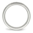 thumbnail image 2 of Auriga Stainless Steel w/Sterling Silver Braid Inlay Brushed Polished 6 mm Band for Women Size 13, 2 of 6