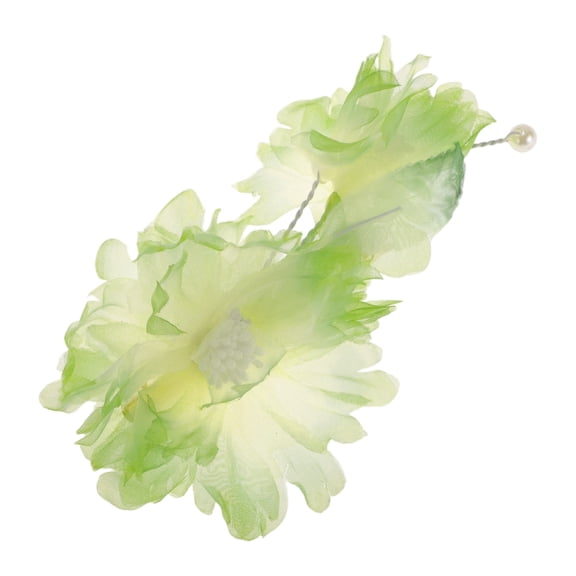 Unique Bargains 1 Pc Hair Clip Flowers Pattern Decorative Hairpin 5.31"x3.94" Bud Green