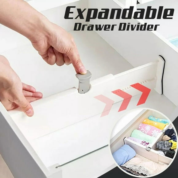 LSLJS Drawer Organizer Expandable White Drawer Dividers for Clothes Socks, Drawer Divider on Clearance