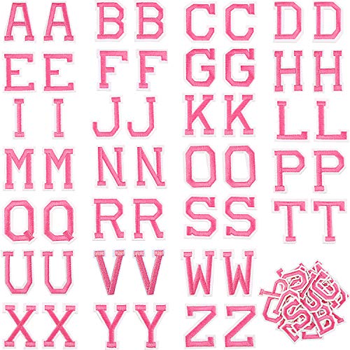 52 Pcs Sew Iron On Letters Patches A-Z Alphabet Applique Patches Fabric Embroidered Patches Decorative Repair Patches Iron On or Sew On Embroidery Patches Applique for Jackets Clothes Jeans Bags