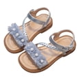 thumbnail image 4 of KPOPLK Toddler Flip Flops Girls Summer Sandals Kids Lightweight Sandal Shoes for Swimming Beach Pool Size 13.5,Grey, 4 of 6