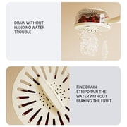 2 In 1 Drainer, 2 In 1 Drainer And Strainer, New Fruit Washing Bowl with Strainer, 2 In 1 Fruit Drainer,Fruit Vegetable Drainer Bowl, Portable Storage Fruit ,Multi-function Draining Basket(White)