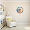 thumbnail image 5 of Blue Wall Clock Silent Glass Beach Wall Clock for Living Room Large Wall Clocks Battery Operated 20 Inch, 5 of 5