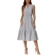 thumbnail image 1 of INSPIRE CHIC Vestido de Camisa Midi Sin Mangas con Botones y Pliegues de Rayas para Mujer, XL, Negro, 1 of 5