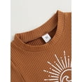 thumbnail image 3 of Kmbangi Baby Girl Boy Print Crew Neck Short Sleeve Rib Knit Tops Elastic Waist Shorts 2Pcs Summer Outfit 6M-3T, 3 of 8