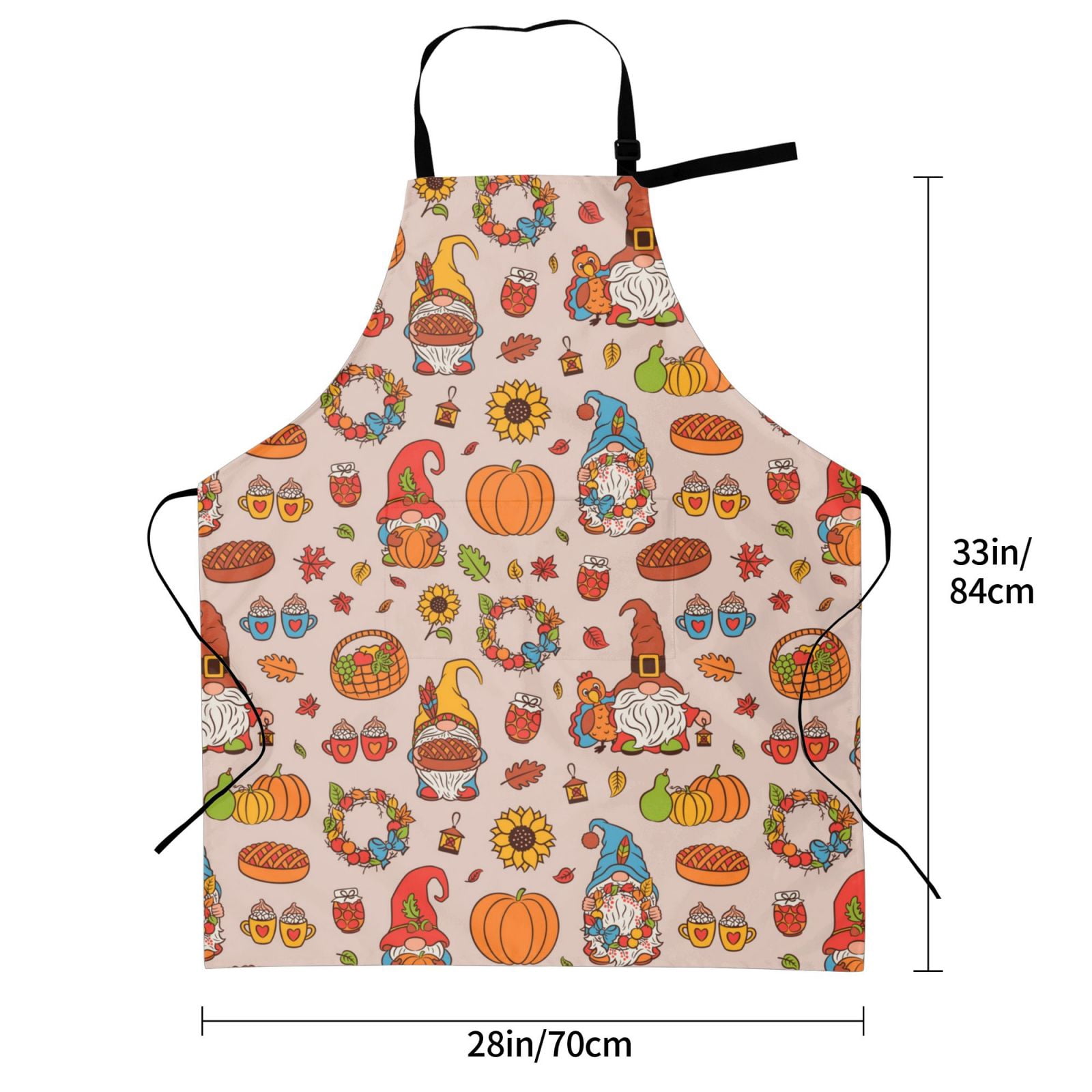 Kdxio Fall Thanksgiving Apron with Pockets Adjustable Kitchen Aprons for Men Women Waterproof Aprons for Cooking,Drawing,Crafting, Baking Household Cleaning