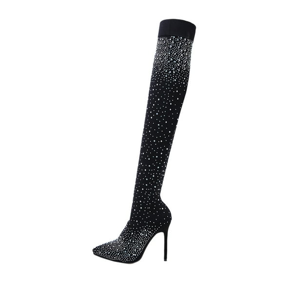 COSMOBETTY 1 Pair Thigh High Boots for with High Heel and Comfortable Cloth Material