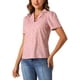 thumbnail image 4 of INSPIRAR CHIC Blusas de Cuello en V para Mujeres Elegantes Casual con Estampado de Cereza, con Solapa Notch, de Manga Corta de Verano, Talla XS, Rosa, 4 of 6