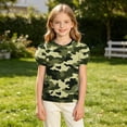 thumbnail image 4 of WPPGONE Toddler Girls Camo Tunic T Shirt Puff Short Sleeve Classic Camouflage Print Graphic Tees Crewneck Breathable Activewear Daily Outdoor Sport Play Outfits Apparel, 4 of 8