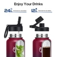 thumbnail image 2 of GEDUX 32oz Insulated Stainless Steel Water Bottle with 2 Leak Proof Lids(Spout Lid and Straw Lid) Wide Mouth Powder-Coated Water Bottle for Sports and Travel, Red Black Gradient, 2 of 6