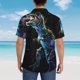 thumbnail image 4 of Balery colorful flames dinosaur Camisas hawaianas de manga corta para hombre, camisas playeras de corte holgado, camisas de vacaciones con botones,Large, 4 of 7