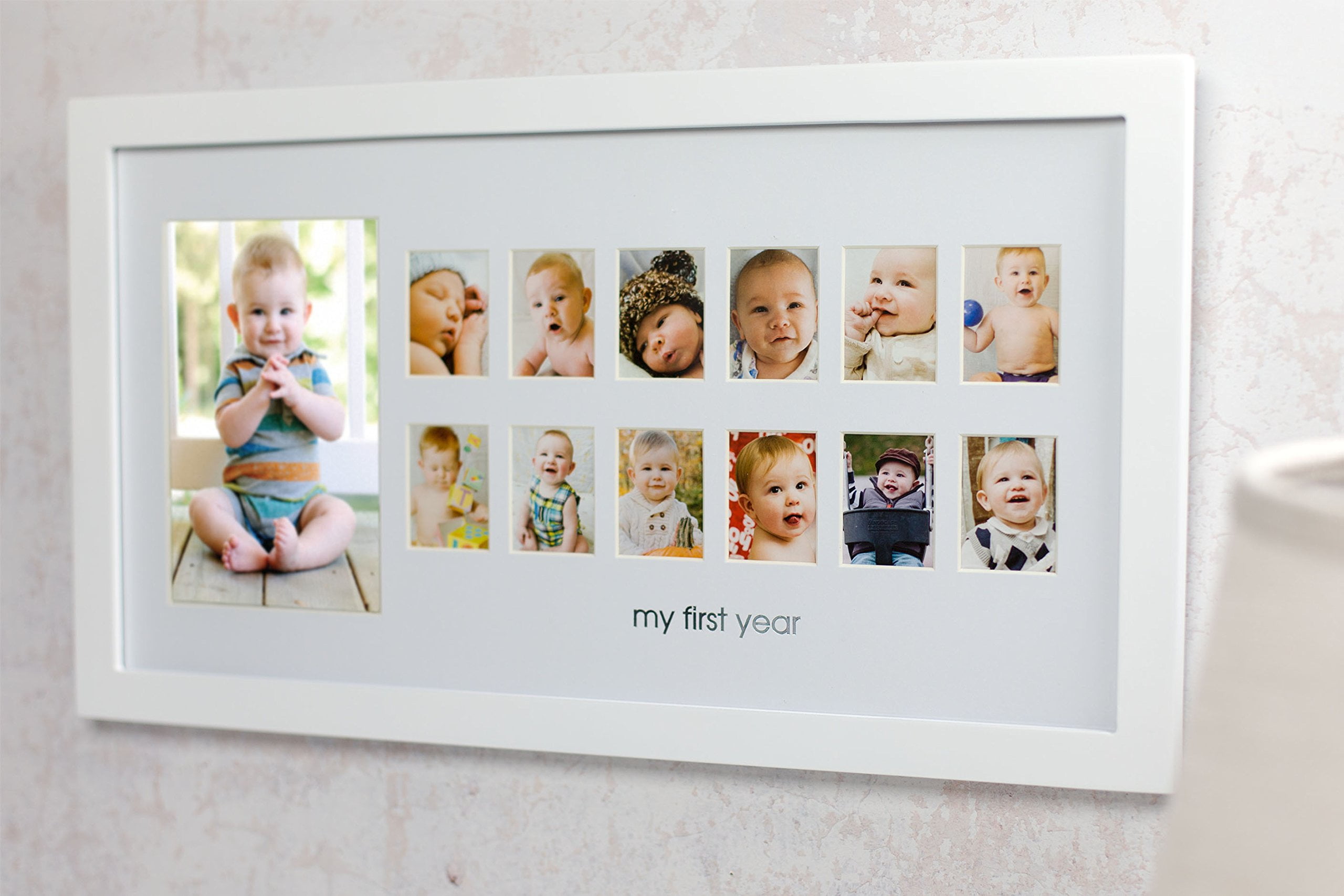 Pearhead My First Year Photo Moments Baby Keepsake Frame White