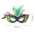 thumbnail image 2 of Unique Bargains 1 Pc Multicolor Feather Sequins Half Face Party Mask for Holloween Green Sequins Fabric, 2 of 5