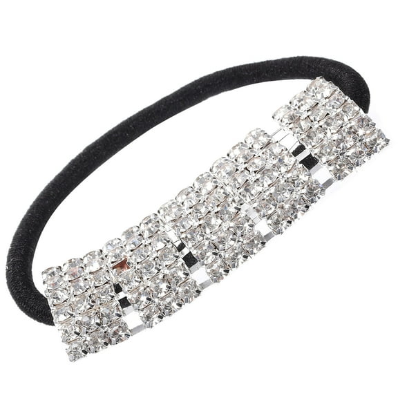 OFFIGAM Rhinestone Ponytail Holder Elastic Hair Band No Crease Hair Accessory for Women and Girls