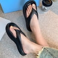 thumbnail image 6 of Slippers for Women,Summer Thick Sole Flip Flops Sandals For Outdoor Vacation Beach Travel Comfortable Toe Post On Slippers,Womens Slippers,Black,8, 6 of 7