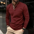 thumbnail image 2 of Men Casual Polo Shirts Men's Patchwork Lapel Long Sleeve Polo Shirts Athletic Work Pullover Shirts Tops Classic, 2 of 5