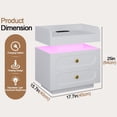 thumbnail image 2 of 4 EVER WINNER White Nightstand Set of 2 with Adjustable LED Lights and Charging Station Modern Bedside Tables with 2 Drawers, Floating Design End Tables for Bedroom Living Room, 2 of 8