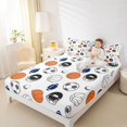thumbnail image 4 of Homewish Basketball Football Game Full Size Sheets,Black Rugby Helmet Bed Sheets,White Orange Black Sheet Sets For Boys Kids,Luxury Bedroom Decor,4-Piece, 4 of 7