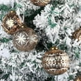 thumbnail image 6 of Christmas Ornaments, 12PCS White and Gold Embossed Christmas Balls Hanging Decorations for Tree Garland Wreath Indoor Outdoor Holiday Party Decor, 6 of 7
