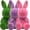 Set, variant on Easter Flocked Bunnies Figurine Flocked Easter Rabbit Decor Spring Tables Decoration Centerpieces Indoor Easter Decorating Bunnies for Home Office Party Supplies(Pink)